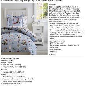 Pottery Barn Kids Toy Story Duvet Cover - Light Blue